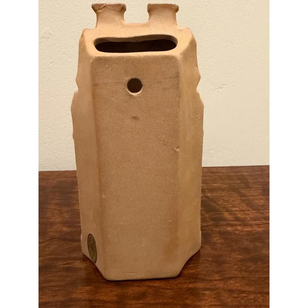 Vintage Stoneware Victorian House Wall Pocket Vase, Creative Decorative Company